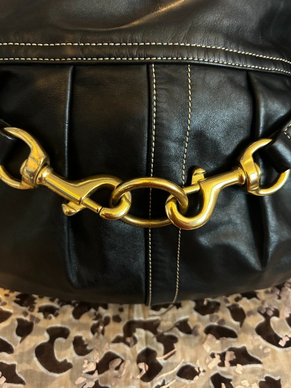 . Coach Hampton Hobo – Black Calf Leather – Gold ton Hardware – Vintage – Excel - Picture 4 of 10